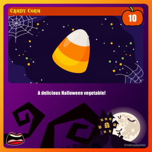 An NFT treat from metapep labs' Spooktacular NFT Battle Royale featuring a candy corn worth 10 points in the game