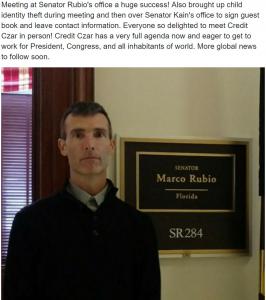 America's child protector and SubscriberWise CEO David E. Howe at the Office of United States Senator Marco Rubio, Washington, D.C.