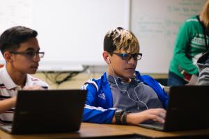 Students can learn popular coding languages such as JavaScript, Python and Unity