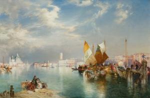 Oil on canvas by Thomas Moran (American, 1837-1926), titled Venice (1903), 20 inches by 30 inches.  Sold for $162,500.