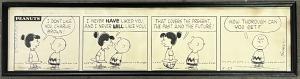 Original Peanuts strip by Charles Schulz, dated “8-27-1962”, signed and inscribed by Schulz, “To our good friends with every best wish, Charles Schulz and Charlie Brown” ($32,400).