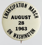 Civil Rights protest march button 1963