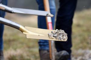 Image of a shovel in a groundbreaking ceremony