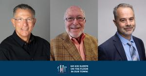 headshots of 3 new board members Joe Genovese, Gary Akin, and Jerry Robinson.