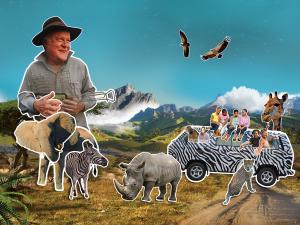 Fast-paced adventures to fascinating places in and around South Africa's national parks with a zany professor.