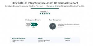 GRESB infrastructure asset benchmark report 5-star rating and first position for Constant Energy Singapore
