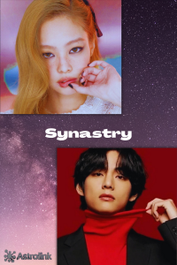 A visual of BTS V and Jennie from Blackpink.