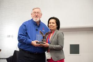 Edna M. Zapata- Fuller of State Compensation Insurance Fund and Keith King of NVBDC pose with Award