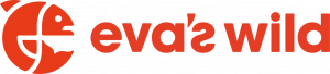 Stylized salmon image as Eva's Wild logo