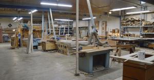 Interior of Bergy Door & Window Co Woodworking Shop