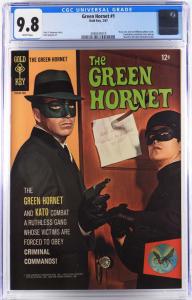 Copy of Gold Key Green Hornet #1 (Feb. 1967), graded CGC 9.8, based on the Green Hornet ABC TV series and featuring a Bruce Lee and Van Williams photo cover (est. $5,000-$8,000).