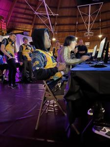 Epic Charter Schools student participating in the Rocket League section of the OKSE tournament. All of the students on the Rocket League team are former Mastery Coding esports students.