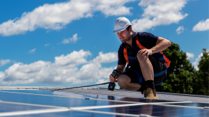 orange county solar installer inspecting solar panels