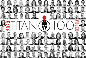 Georgia Titan100 Logo group photo collage with Elizabeth Garvish