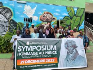 A symposium was held on December 21 and 22, 2022, at Gamal Abdel Nasser University in honor of Prince Abdourahmane and his two descendants, Beverly Adams, and Princess Karen Chatman; entitled, “Symposium Hommage Au Prince”.