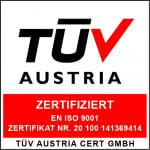 TÜV Austria Zertifizierung für  ISO 9001-2015