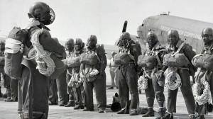 555th Parachute Infantry preparing for a rough jump