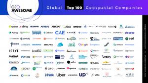 Mapped: Logos of all the global top 100 geospatial companies of 2023 by Geoawesomeness