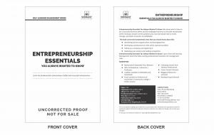 Galley copy cover of the entrepreneurial essentials you always wanted to know