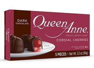 DARK CHOCOLATE CORDIAL CHERRIES 3.3 OZ Feeling decadent? We begin with the same whole maraschino cherry suspended in a creamy center and enrobed with rich, dark chocolate. This smaller package includes 5 cordials and is perfect to add on to any gift.