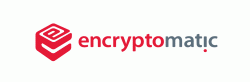 Encryptomatic LLC logo. Stylized E with letters, creating the Encryptomatic word mark.