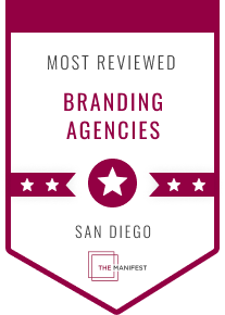 Badge for Most Reviewed Branding Agencies San Diego Award by The Manifest