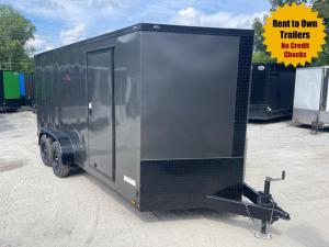 Charcoal Enclosed Trailer Shown with Blackout Package