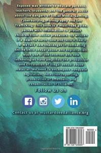 Exposed The Dangers of Social Media in the Digital Age back cover showing an excerpt and social media icons.
