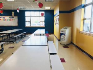 ISO-Aire HEPA air purifiers in school cafeteria