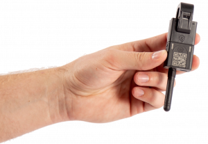 Vutility's HotDrop energy monitor being held by a man
