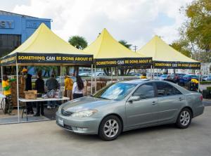 Church of Scientology Los Angeles holds a weekly food drive each Saturday.