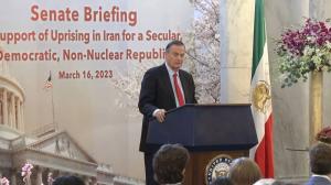 General James Jones: "I would like to take a moment to recognize the leadership of Mrs. Mariam Rajavi. And her ten-point plan for a democratic Iran is a testament to her vision and leadership. And it has been endorsed by some 224 members of the House of Reps."