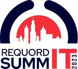 Chicago skyline on REQUORDIT's 2023 Summit logo