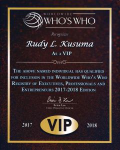 Rudy Lira Kusuma 2017-2018 Worldwide Who's Who Registry