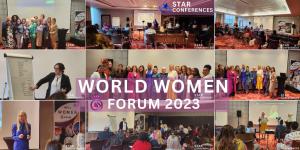 Group photo of attendees of the World Women Forum 2023 in Paris, France at the Zenitude Spa & Hotel.