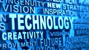 Collage of Technology-related words, around the word Technology, including Creativity, Inspiration, andFuture.
