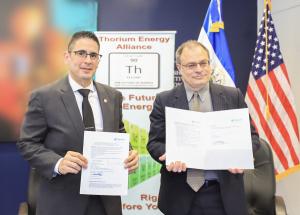 Daniel Alvarez and John Kutsch Celebrate the signing of an MOU for Thorium Energy