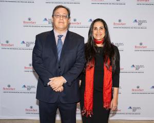 Center for Engineering and Precision Medicine Co-Directors Jonathan Dordick, Ph.D., and Priti Balchandani, Ph.D., at the grand opening on March 29, 2023.