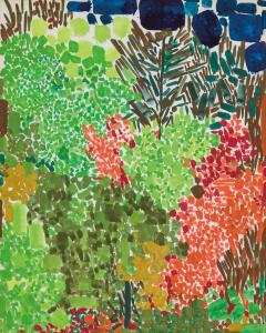 Gouache on paper painting by Lynne Mapp Drexler (American, 1928-1999), titled Foliage Study (1962), artist signed, 16 inches by 13 inches (est. $30,000-$50,000).