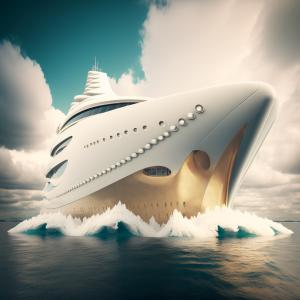 This SuperYacht artwork is 1 of 650 unique Ai generated NFTs that serve as your digital boarding pass on our SuperYacht