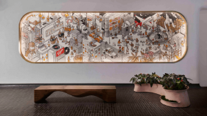 nAscent Art New York curated the fun, complex mural "Where's Richard", an original by Paul Clarence Oglesby, for Virgin Hotel New York.