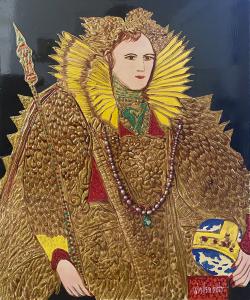 King William by William Verdult Original oil on board with jewels. King and Queen Series
