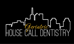 Cityscape Skyline with Geriatric Housecall Dentistry Text