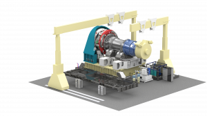 The test rig features R&D Test Systems' automated concept based on link-arm coupling. This reduced mounting time and  allows two powertrain units to be tested per day. powered by the more than 15 MW motor, providing 18 MNm of torque to test the unit at hi