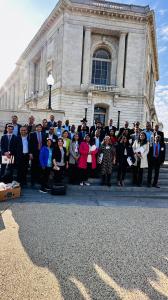 A batch of Indian American delegates in front of Cannon House office building