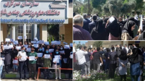 Nurses in Ahvaz, southeast Iran, held a gathering on Thursday protesting the regime’s policies that are delaying  their paychecks and pensions. Also similar gathering was held by medical staff of Qaem  on April 5th, and  Qazvin in northwest Iran on April  20th.