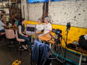 Game On Glio's Shannon Traphagen interviewing members of Outliers