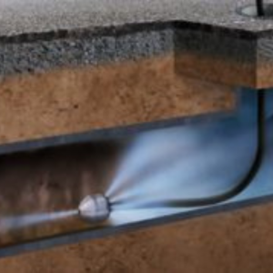 A drain being cleaned
