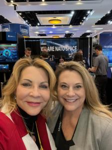 Photo of Shelli Brunswick, COO of Space Foundation, and Dawn Wellot, CEO of Work Gap Solution, at the 38th Space Symposium on April 19, 2023.
