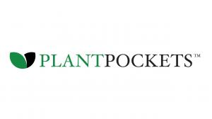 Plantpockets typed logo horizontal in green and black